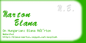 marton blana business card